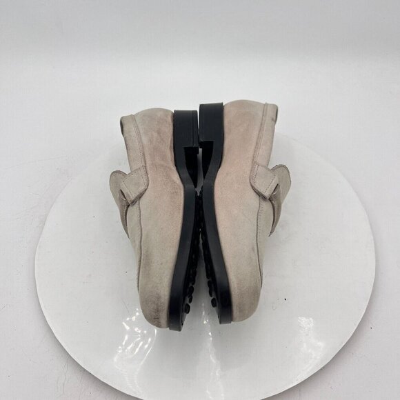 Tod's Women Size EU 38.5 US 8.5 Light Grey Suede Penny Loafer Low Heel Shoes - Picture 9 of 13